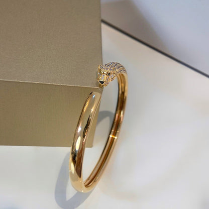 [⭐Shinejoy]PANTHERE HALF DIAMOND OPEN BRACELET