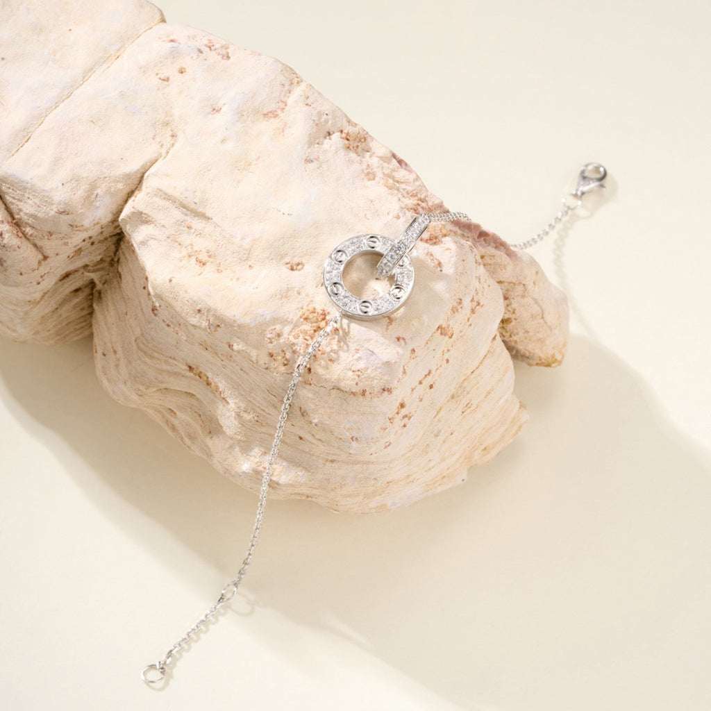 [⭐Shinejoy]LOVE DOUBLE RING FULL DIAMOND BRACELET