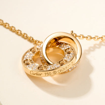 [⭐Shinejoy]LOVE DOUBLE RING FULL DIAMOND BRACELET