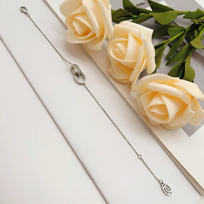 [⭐Shinejoy]LOVE DOUBLE RING HALF DIAMOND BRACELET