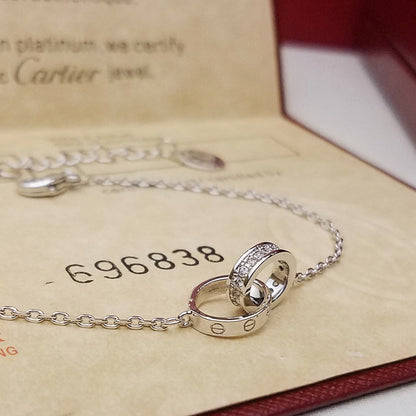 [⭐Shinejoy]LOVE DOUBLE RING HALF DIAMOND BRACELET