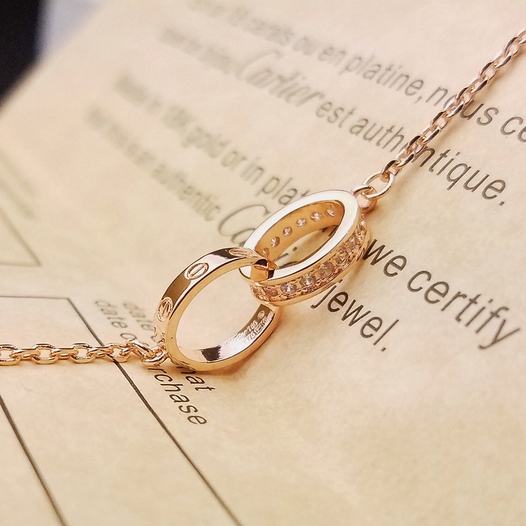[⭐Shinejoy]LOVE DOUBLE RING HALF DIAMOND BRACELET