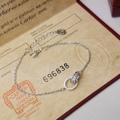 [⭐Shinejoy]LOVE DOUBLE RING HALF DIAMOND BRACELET