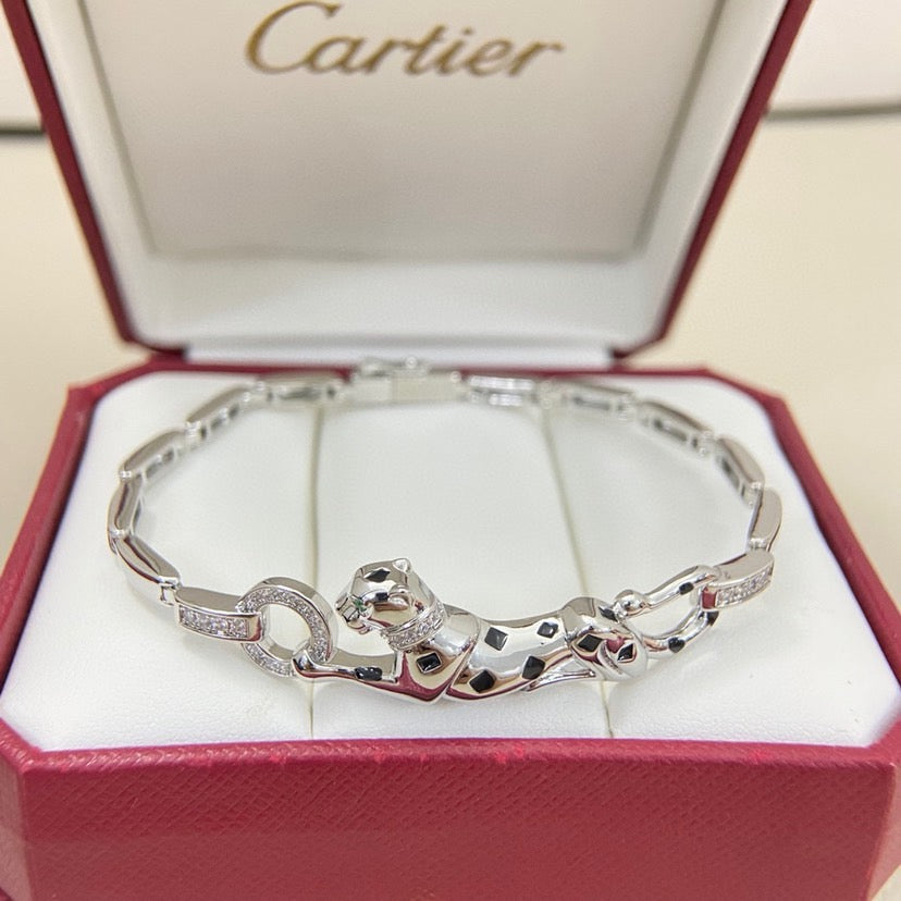[⭐Shinejoy]PANTHERE HALF DIAMOND ON CHAIN BRACELET