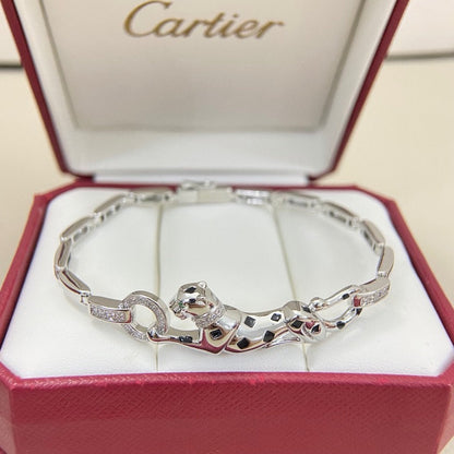 [⭐Shinejoy]PANTHERE HALF DIAMOND ON CHAIN BRACELET