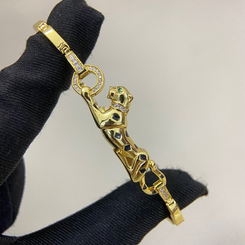 [⭐Shinejoy]PANTHERE HALF DIAMOND ON CHAIN BRACELET