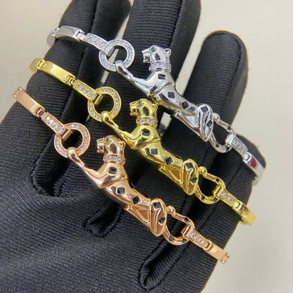 [⭐Shinejoy]PANTHERE HALF DIAMOND ON CHAIN BRACELET