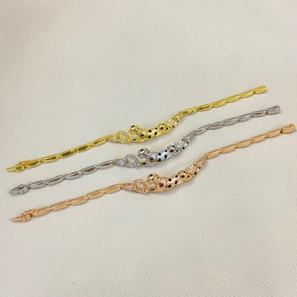[⭐Shinejoy]PANTHERE HALF DIAMOND ON CHAIN BRACELET