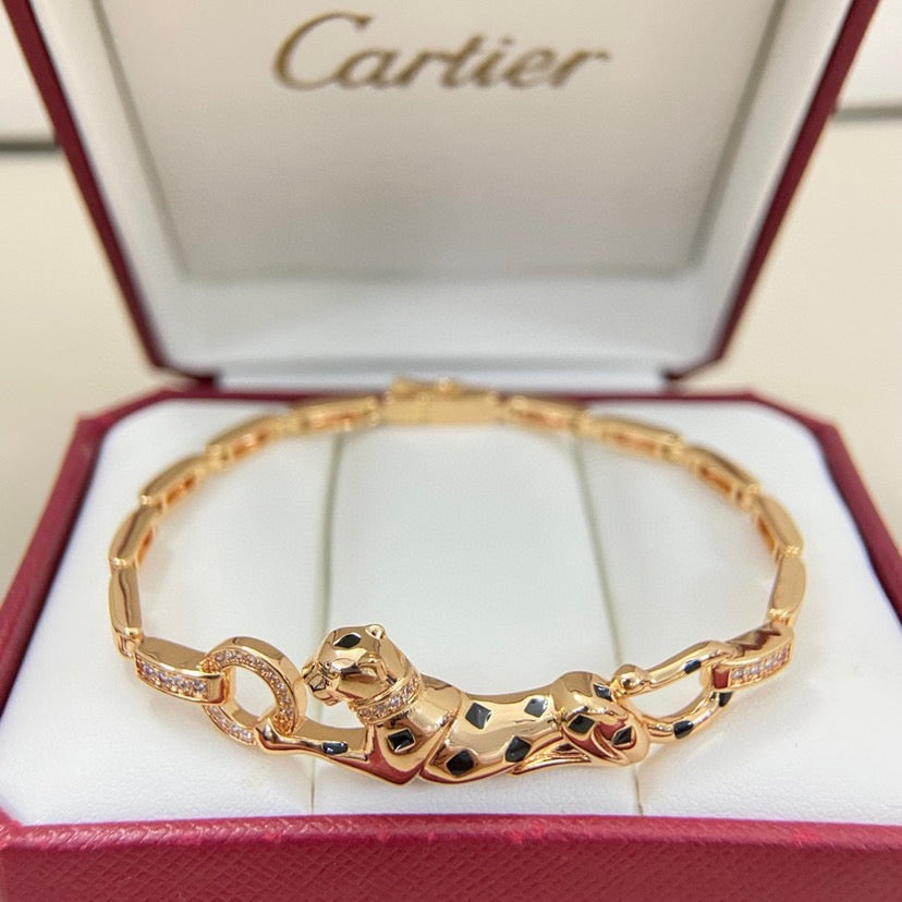 [⭐Shinejoy]PANTHERE HALF DIAMOND ON CHAIN BRACELET