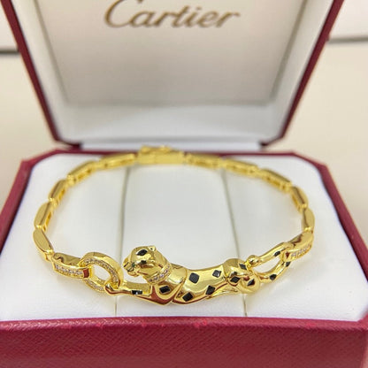 [⭐Shinejoy]PANTHERE HALF DIAMOND ON CHAIN BRACELET