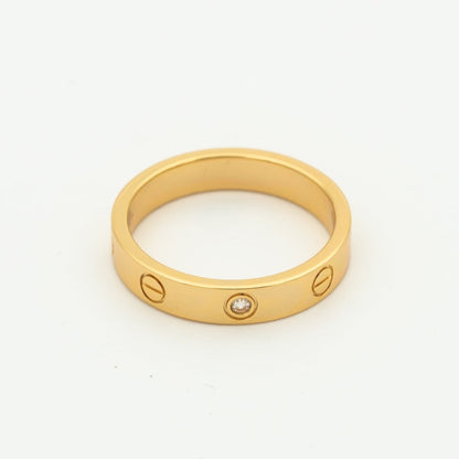 [⭐Shinejoy]LOVE RING 4MM 1 DIAMOND PINK GOLD