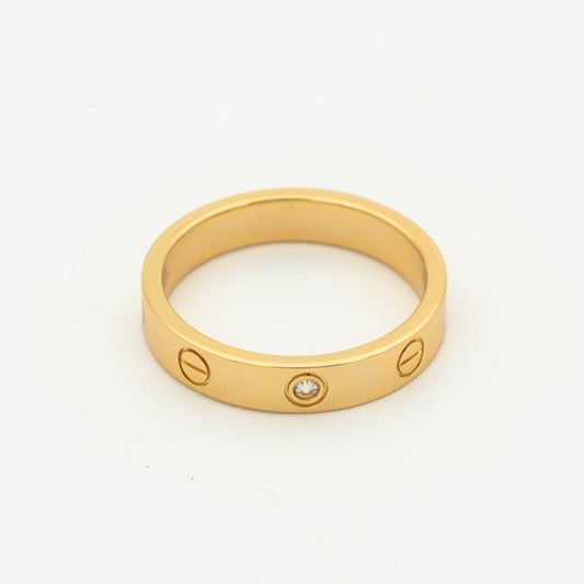 [⭐Shinejoy]LOVE RING 4MM 1 DIAMOND PINK GOLD