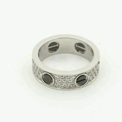 [⭐Shinejoy]LOVE RING 5.5MM DIAMONDS PAVED CERAMIC