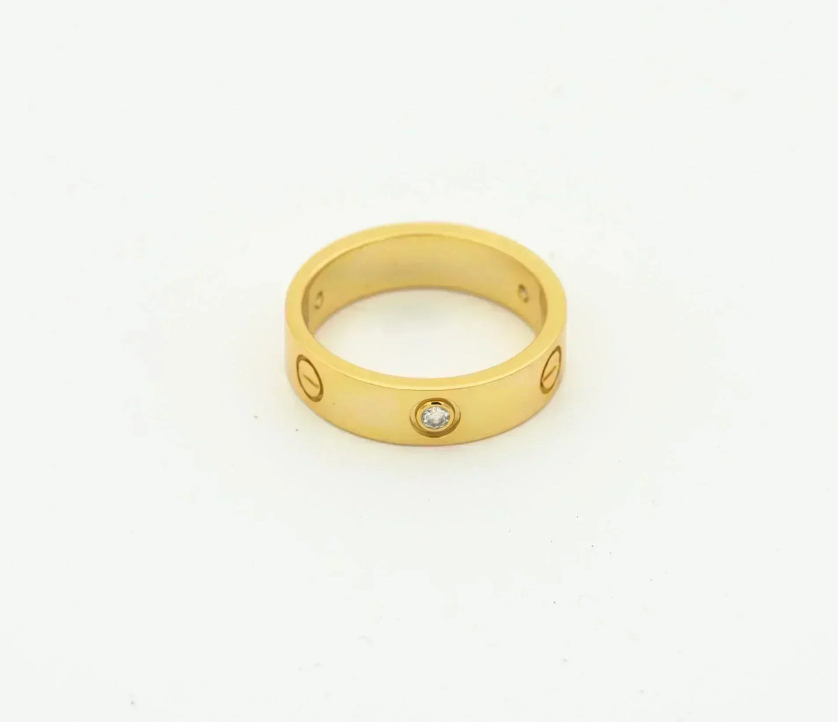 [⭐Shinejoy]LOVE RING 4MM 1 DIAMOND GOLD