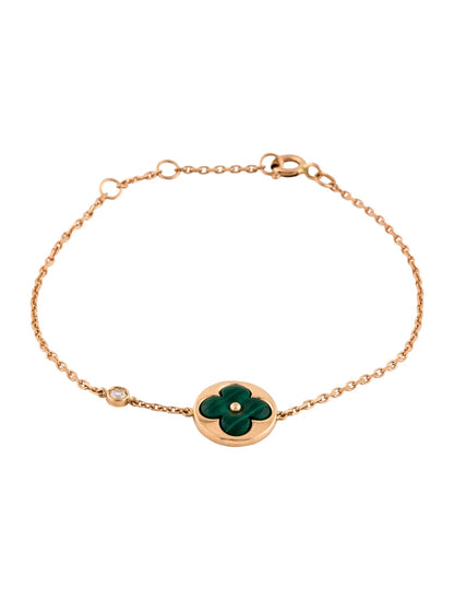[⭐Shinejoy]SUN MALACHITE 1 DIAMOND PINK GOLD BRACELET