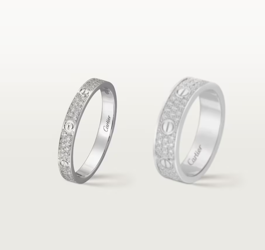 [⭐Shinejoy]LOVE RING 2.6mm-wide full-diamond ring silver