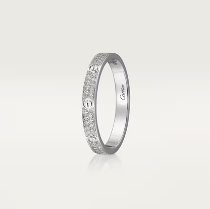 [⭐Shinejoy]LOVE RING 2.6mm-wide full-diamond ring silver