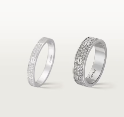 [⭐Shinejoy]LOVE RING 4mm-wide full-diamond ring silver