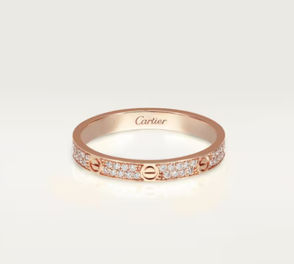 [⭐Shinejoy]LOVE RING 2.6mm-wide full-diamond ring Rose Gold
