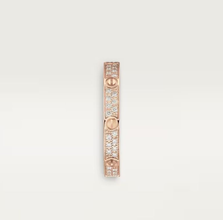 [⭐Shinejoy]LOVE RING 2.6mm-wide full-diamond ring Rose Gold