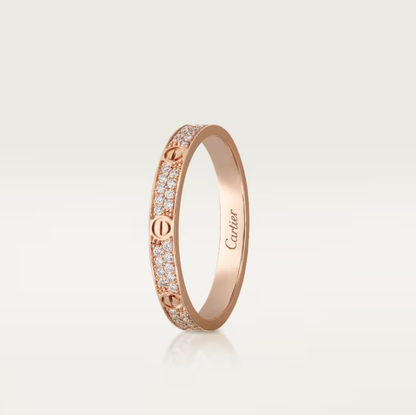 [⭐Shinejoy]LOVE RING 2.6mm-wide full-diamond ring Rose Gold