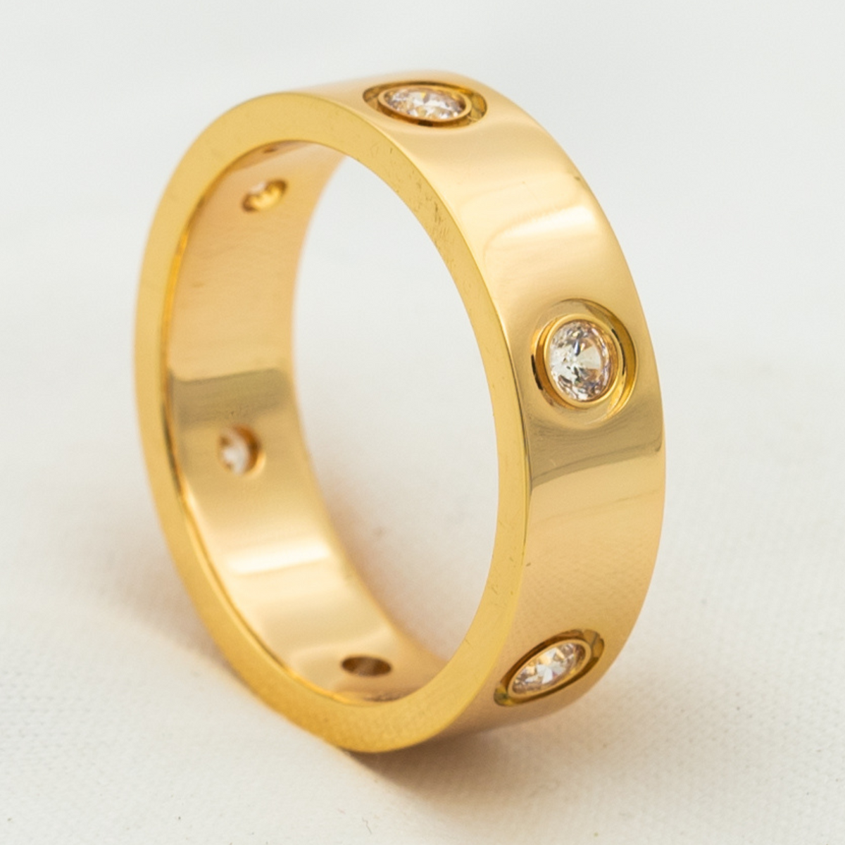 [⭐Shinejoy]LOVE RING 5.5MM 6 DIAMONDS PINK GOLD