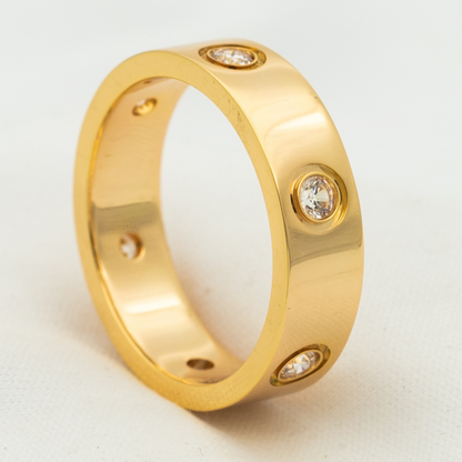 [⭐Shinejoy]LOVE RING 5.5MM 6 DIAMONDS PINK GOLD