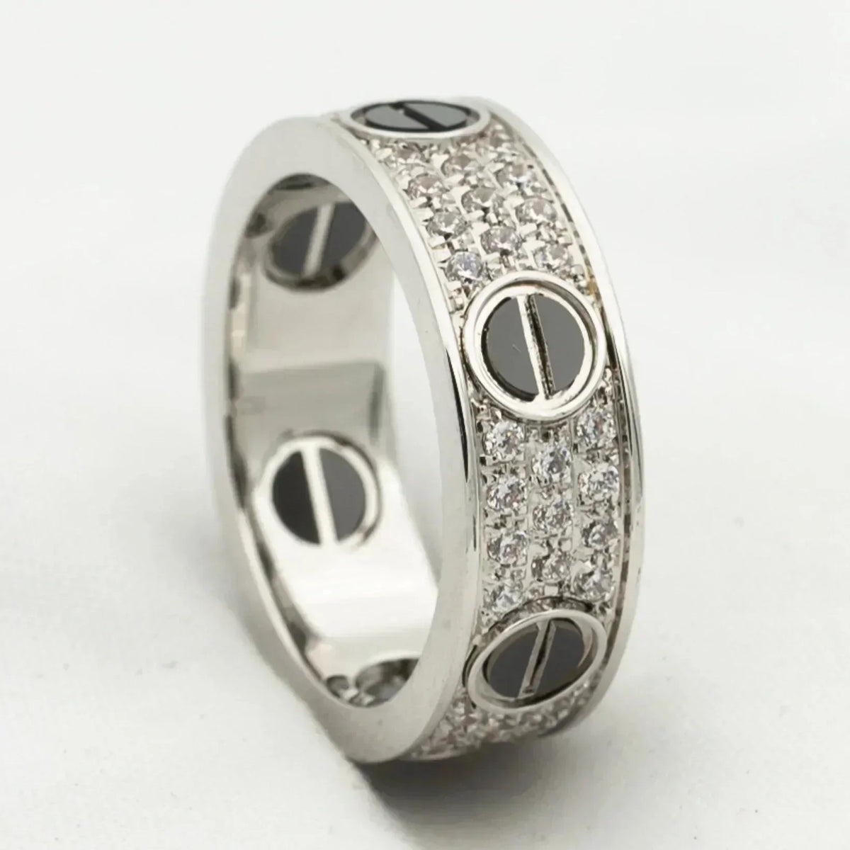 [⭐Shinejoy]LOVE RING 5.5MM DIAMONDS PAVED CERAMIC
