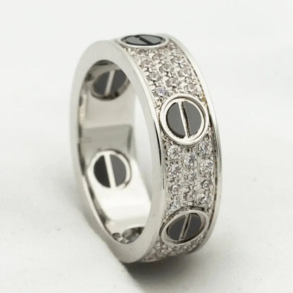 [⭐Shinejoy]LOVE RING 5.5MM DIAMONDS PAVED CERAMIC