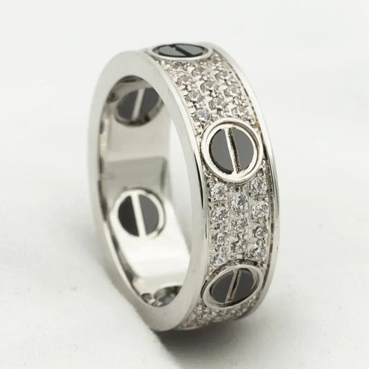 [⭐Shinejoy]LOVE RING 5.5MM DIAMONDS PAVED CERAMIC
