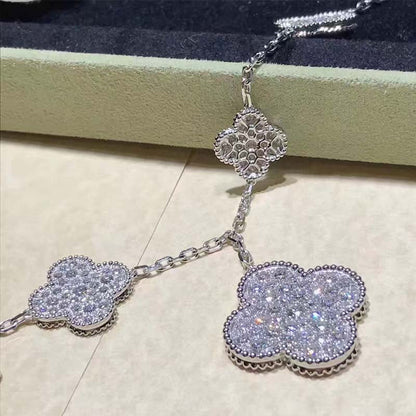 [⭐Shinejoy]CLOVER 6 MOTIFS SILVER DIAMOND BRACELET