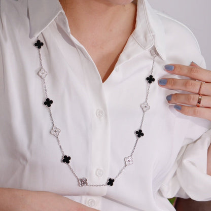 [⭐Shinejoy]CLOVER 20 MOTIFS ONYX DIAMOND SILVER