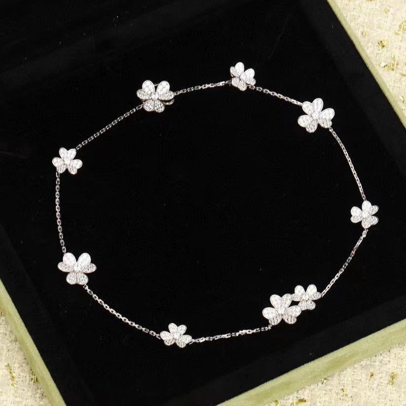 [⭐Shinejoy]FRIVOLE SILVER 9 FLOWERS NECKLACE