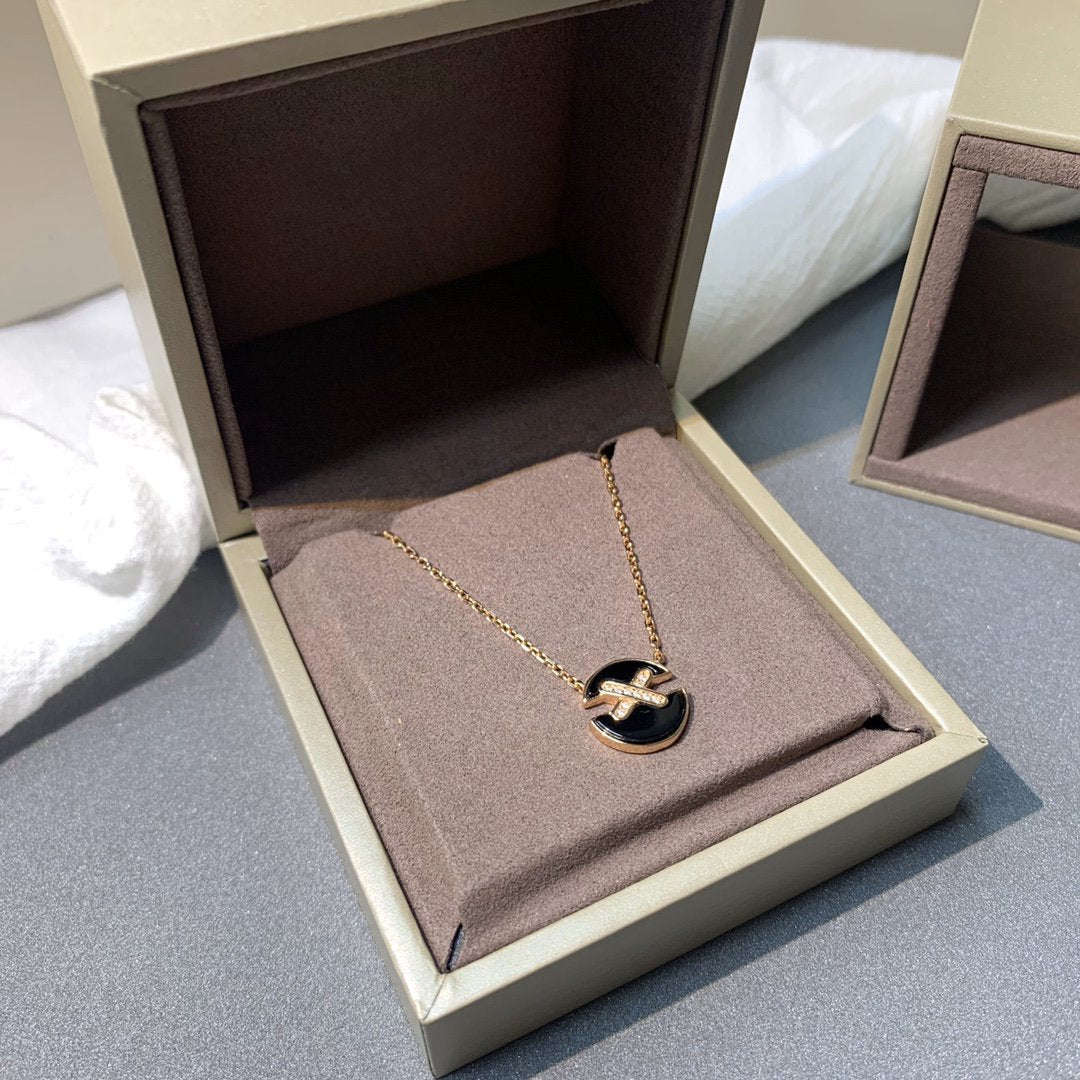 [⭐Shinejoy]JEUX DE PINK GOLD DIAMOND NECKLACE