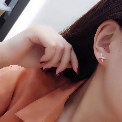 [⭐Shinejoy]JEUX DE GOLD DIAMOND EARRINGS