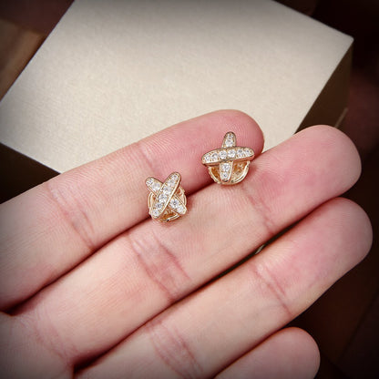 [⭐Shinejoy]JEUX DE GOLD DIAMOND EARRINGS