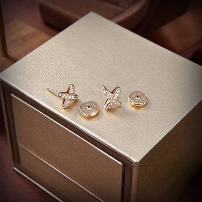 [⭐Shinejoy]JEUX DE GOLD DIAMOND EARRINGS