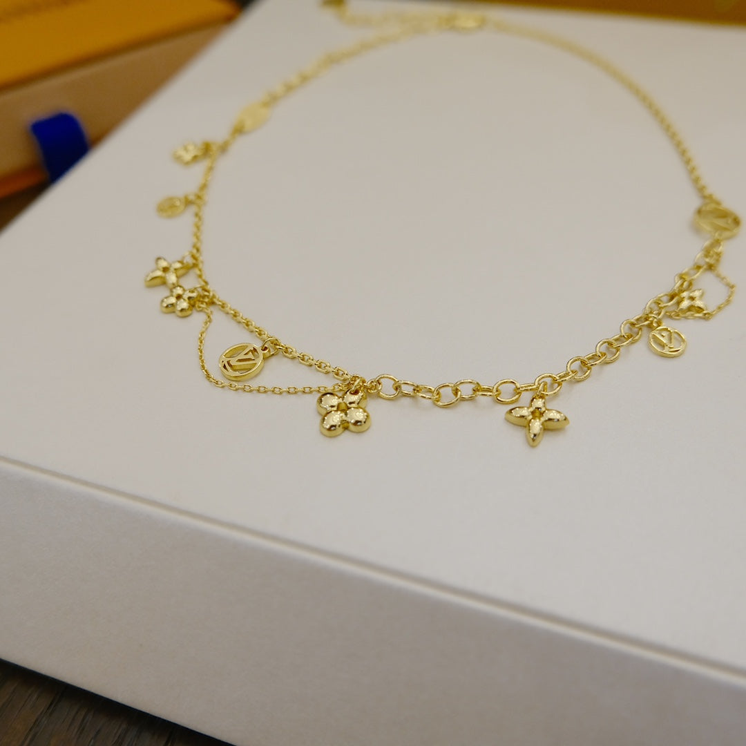 [⭐Shinejoy]BLOOMING SUPPLE NECKLACE BRASS