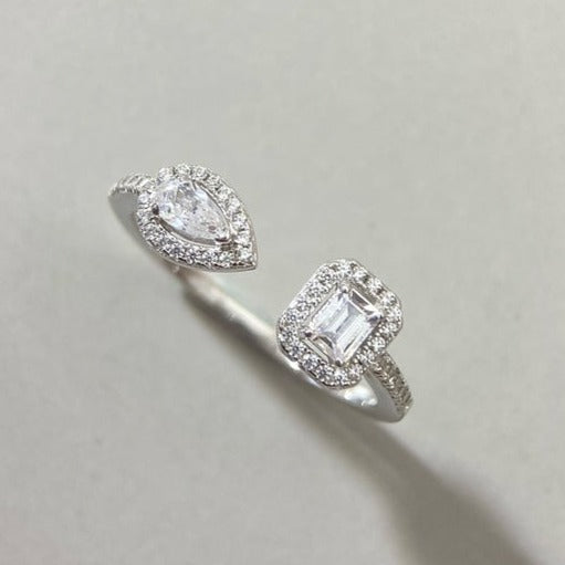 [⭐Shinejoy]MY TWIN TOI & MOI SILVER DIAMOND RING