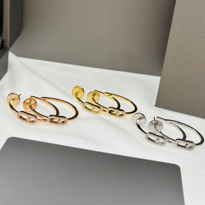 [⭐Shinejoy]CREOLES MOVE UNO PM DIAMOND EARRINGS