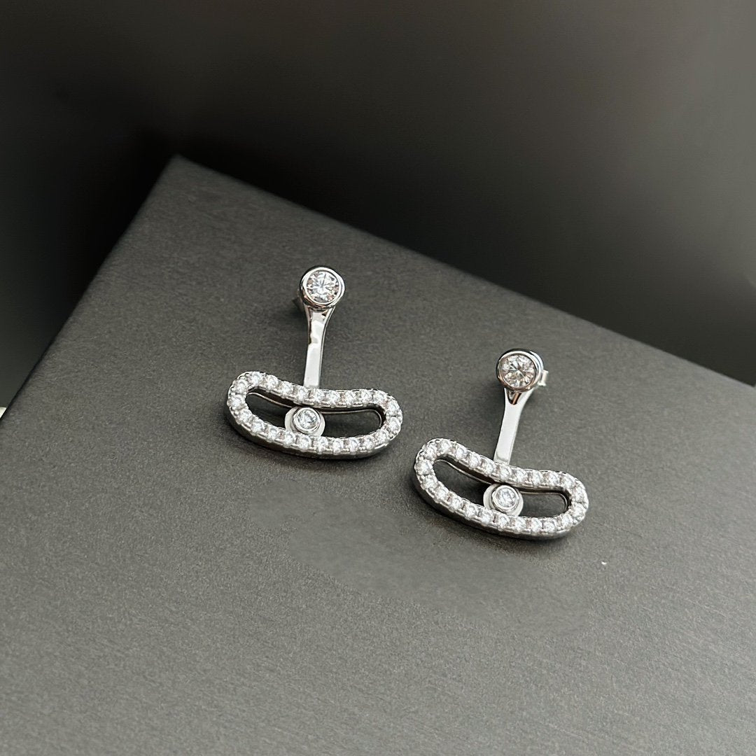 [⭐Shinejoy]MOVE UNO SILVER DIAMOND EARRINGS