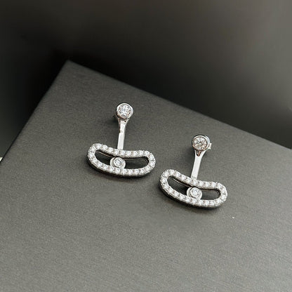 [⭐Shinejoy]MOVE UNO SILVER DIAMOND EARRINGS