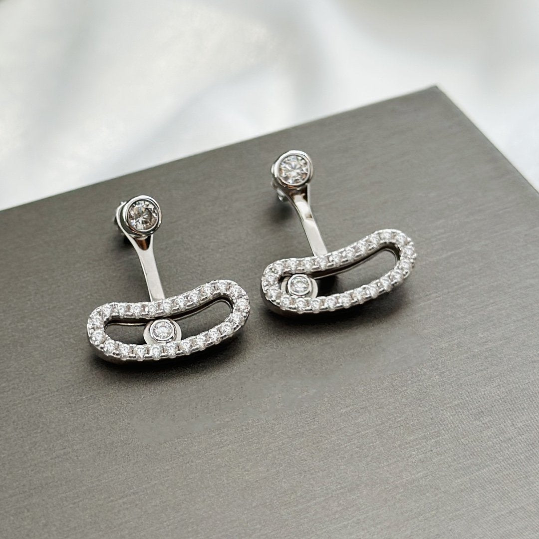 [⭐Shinejoy]MOVE UNO SILVER DIAMOND EARRINGS