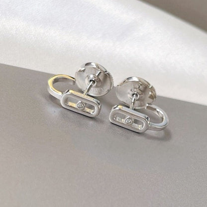 [⭐Shinejoy]CREOLES MOVE UNO MINI 1 DIAMOND EARRINGS