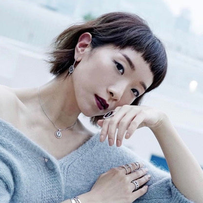 [⭐Shinejoy]Demo MOVE ARROW PINK GOLD DIAMOND EARRINGS