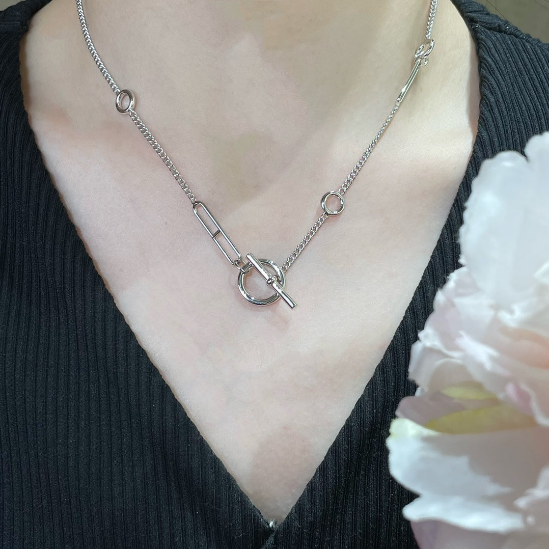 [⭐Shinejoy]HM STERLING CHAINE D'ANCRE HEART