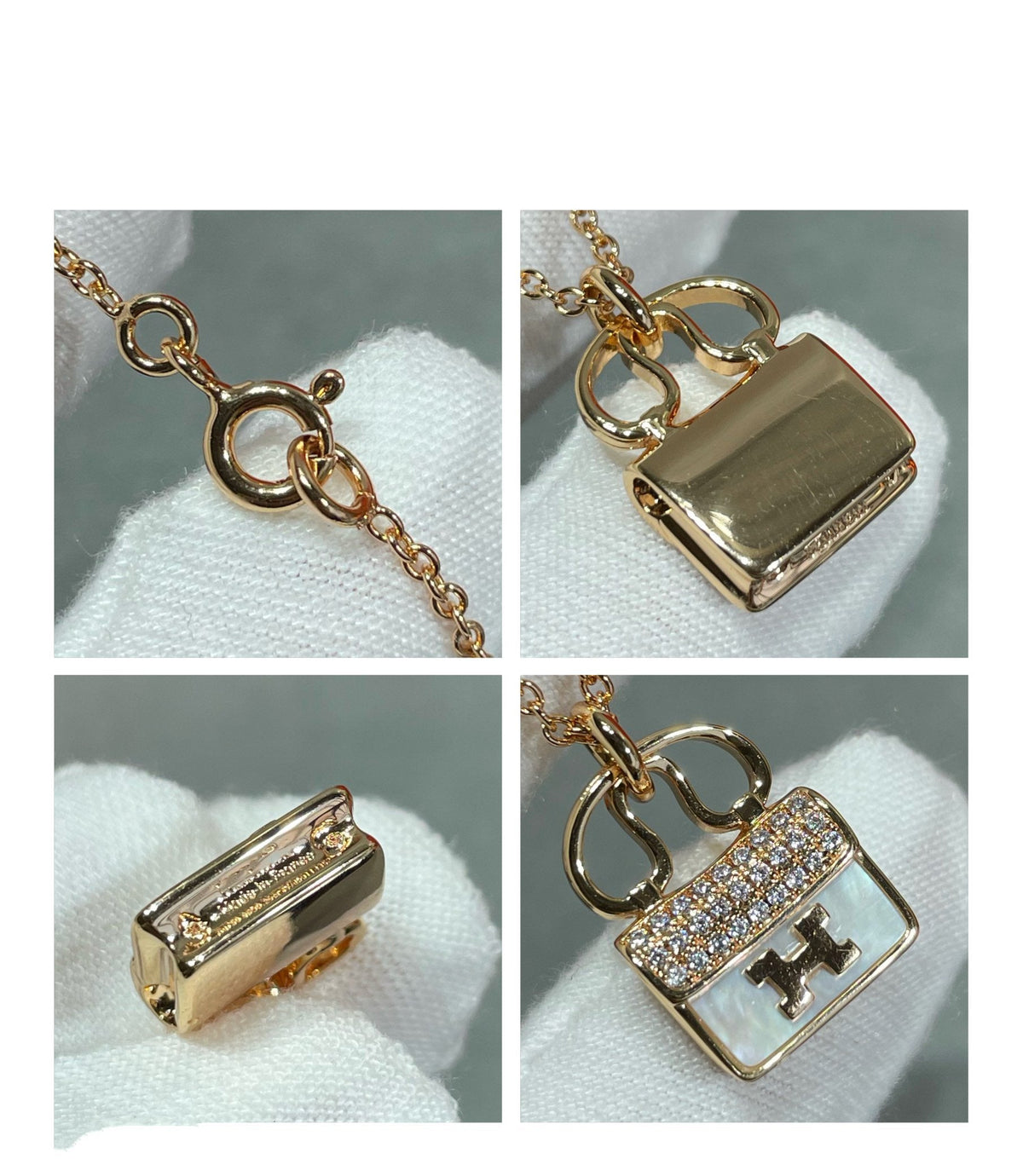 [⭐Shinejoy]H CIRCE MOISSANITE PENDANT NECKLACE GOLD