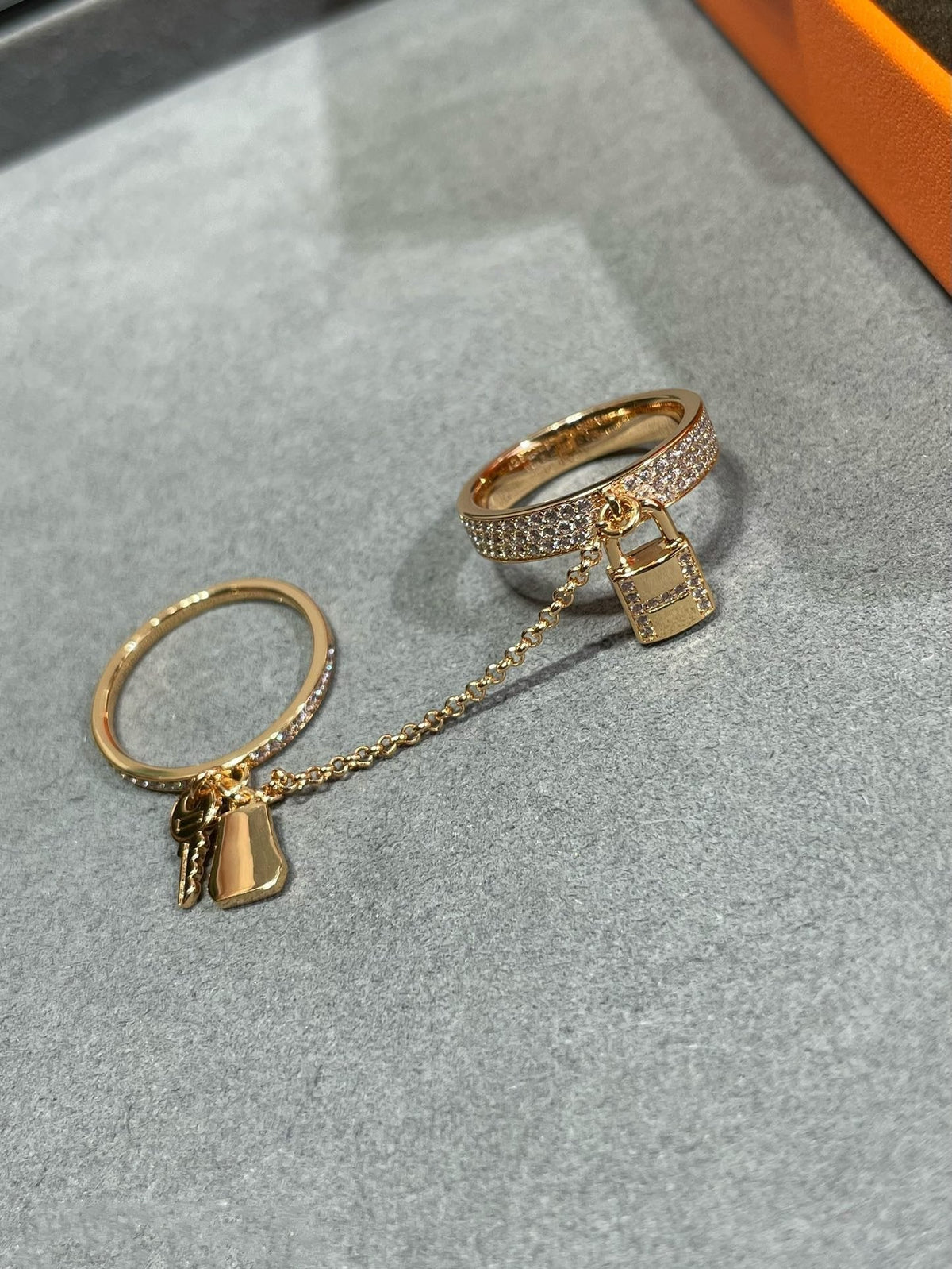 [⭐Shinejoy]HM KELLY CLOCHETTE DOUBLE RING IN  WITH DIAMONDS