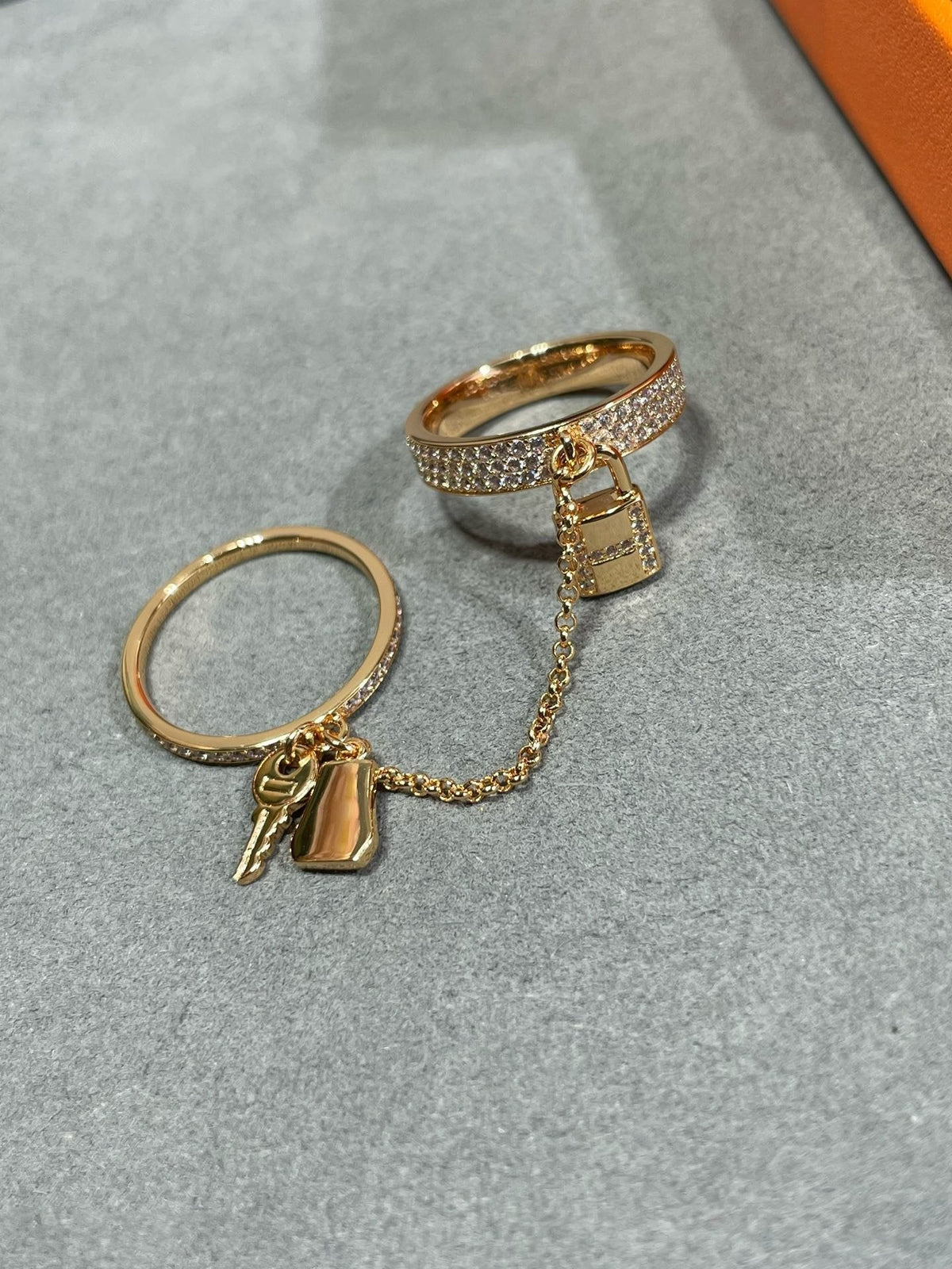 [⭐Shinejoy]HM KELLY CLOCHETTE DOUBLE RING IN  WITH DIAMONDS