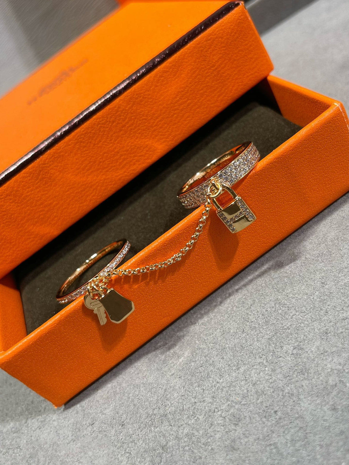[⭐Shinejoy]HM KELLY CLOCHETTE DOUBLE RING IN  WITH DIAMONDS